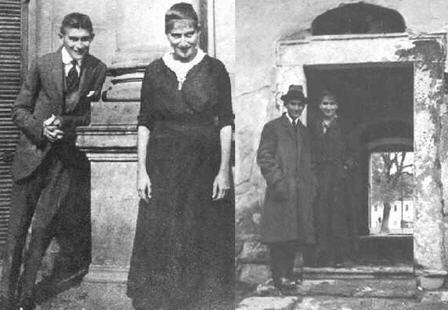 Franz Kafka con Ottla, su hermana favorita, ca. 1914