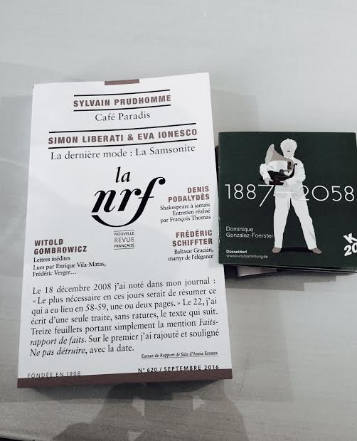 París. NRF y regalo de DGF. 21.7.16 París. NRF y regalo de DGF. 21.7.16